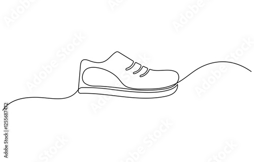 Sport Sneaker shoes in continuous line art drawing style, sneakers are drawn with one line, Sneaker, Shoe, Running Continuous Vector Line Icon.