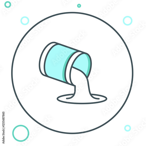 Line Paint bucket icon isolated on white background. Colorful outline concept. Vector