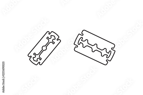 razor blade vector silhouette isolated in white background