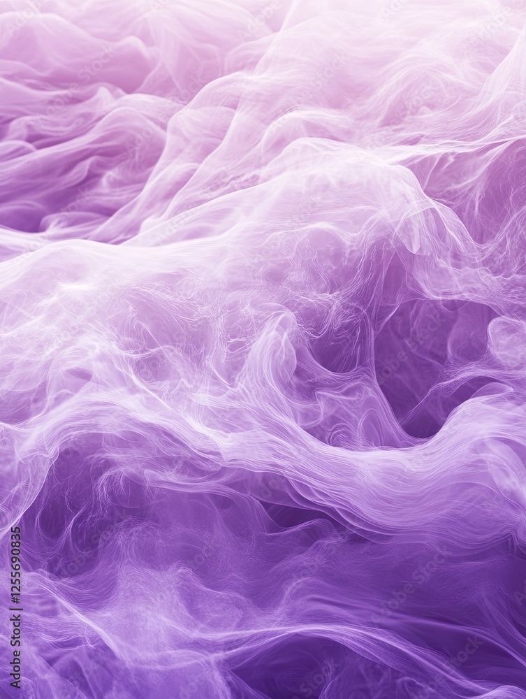 Obraz premium Delicate Abstract Smoke Waves in Shades of Violet and White Gradient