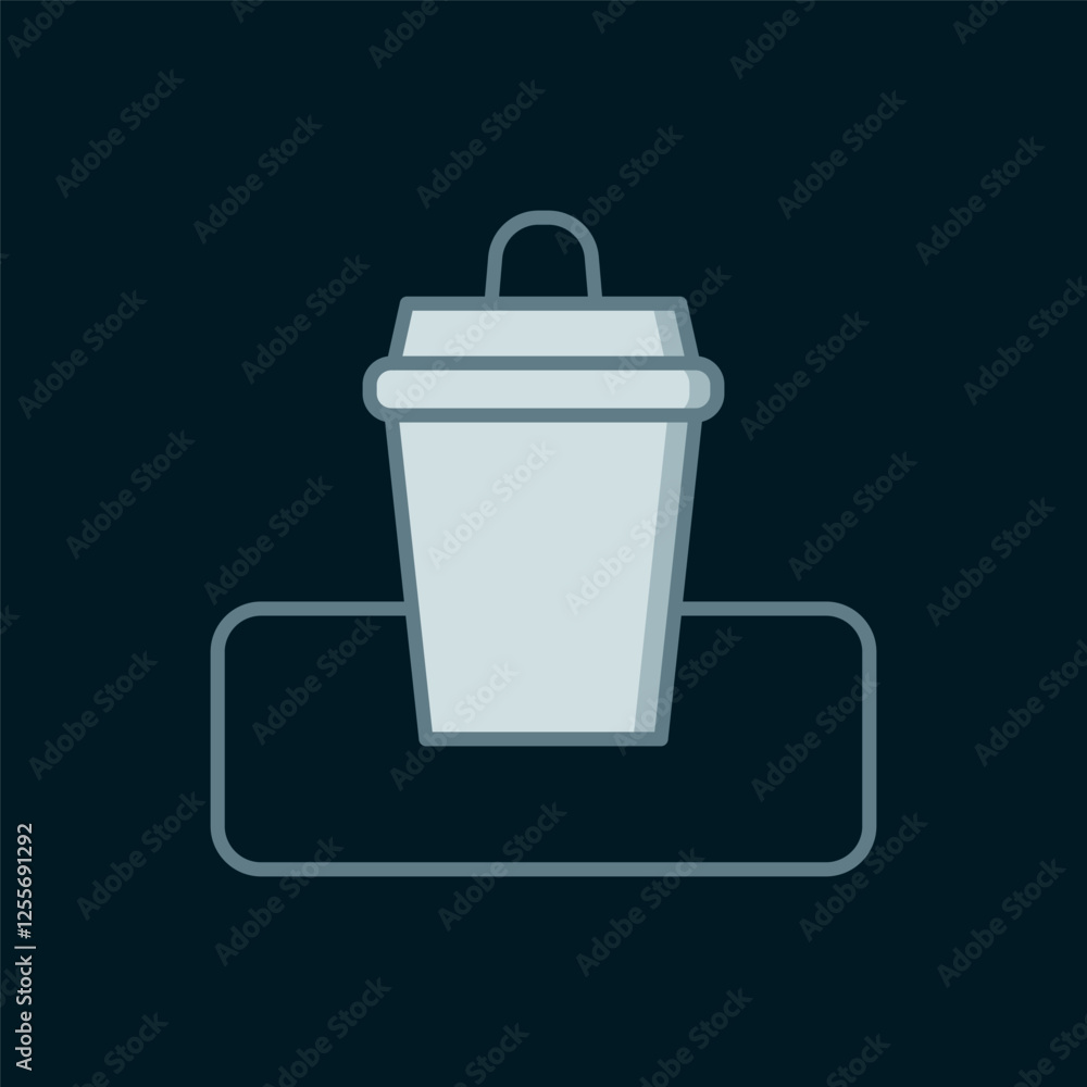 Line Trash can icon isolated on black background. Garbage bin sign. Recycle basket icon. Office trash icon. Flat filled outline style with shadow. Vector Line Trash can icon isolated on black background. Garbage bin sign. Recycle basket icon. Office trash icon. Flat filled outline style with shadow. Vector