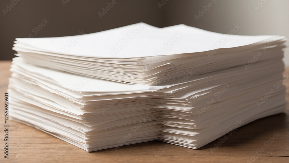 A Stack of Blank Paper Sheets Ready for Your Next Creative Project or Documentation A Stack of Blank Paper Sheets Ready for Your Next Creative Project or Documentation