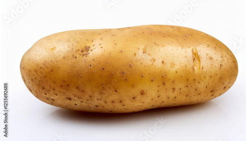 russet potato on white
