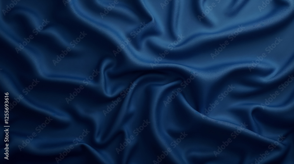 Fototapeta premium A smooth, Matte, and evenly lit plain Navy silk texture background.