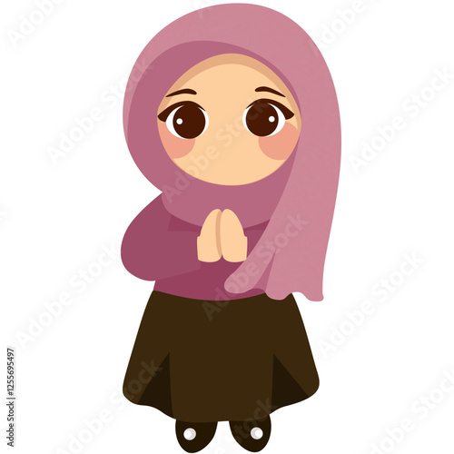 girl in pink dress and hijab