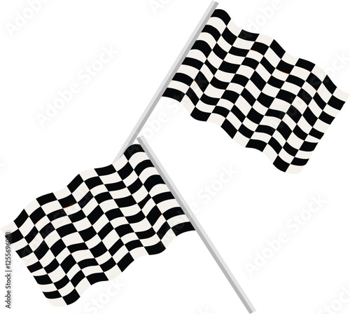 checkered racing flag, Racing flag finish race waving free vector illustration