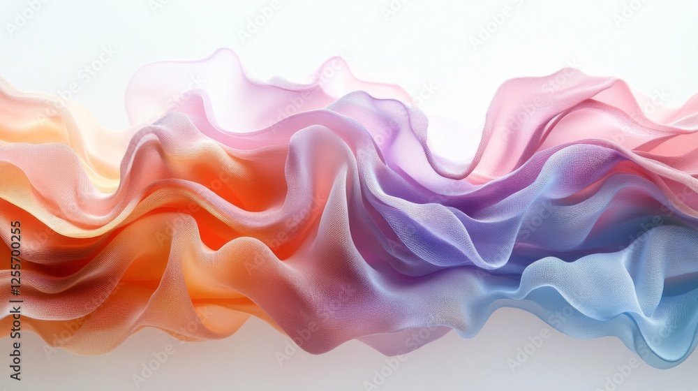 Obraz premium Abstract Colorful Fabric Texture with Draped Waves