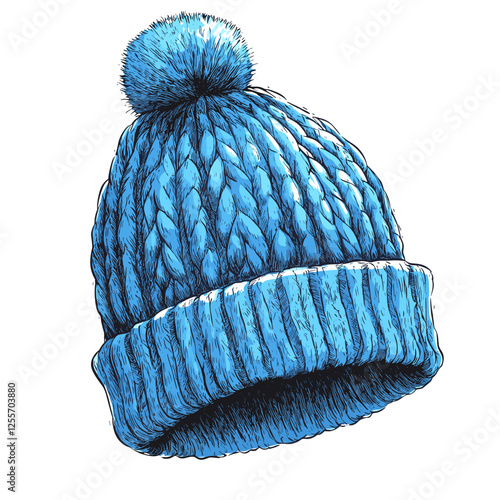 Winter beanie hat vector. Knitted hats Winter warm hat on a white background. vector illustration