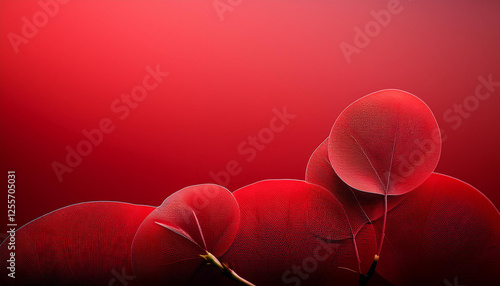 nature abstraction with a clean red background gradient