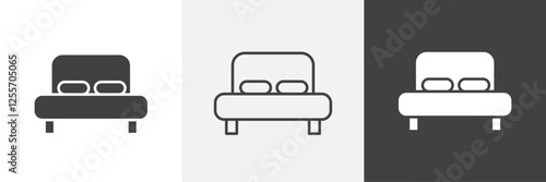 Bed vector icons collection graphic designs for ui designs