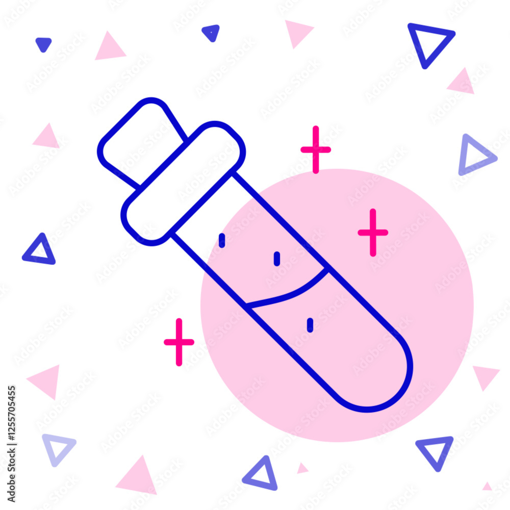 Line Bottle with potion icon isolated on white background. Flask with magic potion. Colorful outline concept. Vector Line Bottle with potion icon isolated on white background. Flask with magic potion. Colorful outline concept. Vector