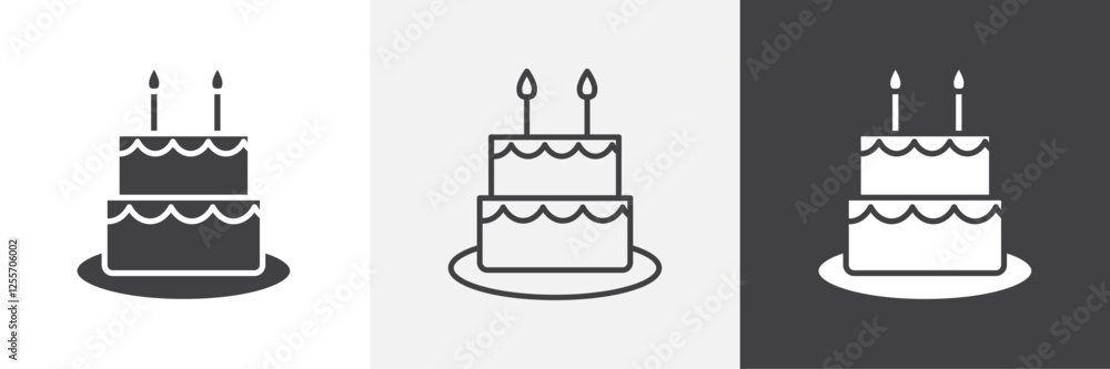 Cake birthday vector icons collection graphic designs for ui designs Cake birthday vector icons collection graphic designs for ui designs
