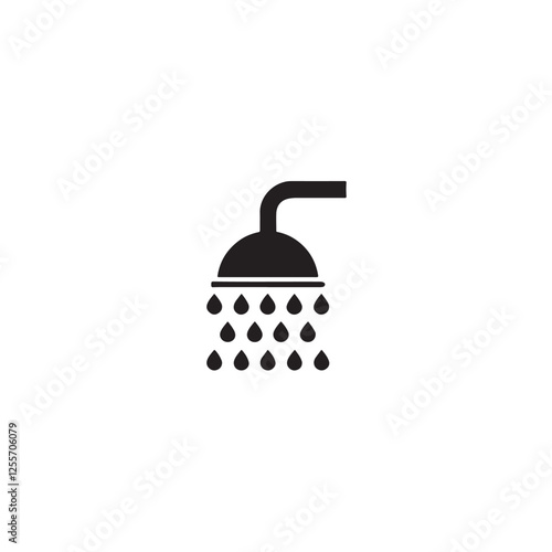 shower douche with water drops symbol icon