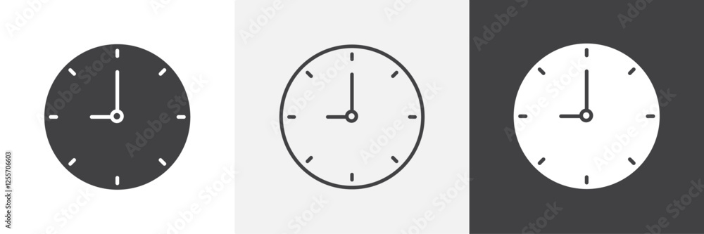 Clock nine vector icons collection graphic designs for ui designs Clock nine vector icons collection graphic designs for ui designs