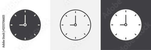 Clock nine vector icons collection graphic designs for ui designs