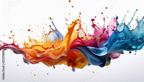 abstract colour splash remoted on white history