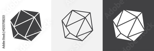 Dice d20 vector icons collection graphic designs for ui designs