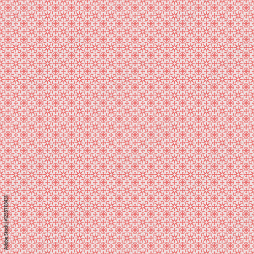 Seamless Floral Geometric Pattern in Soft Pink Tones