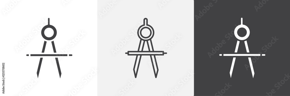 Drafting compass vector icons collection graphic designs for ui designs Drafting compass vector icons collection graphic designs for ui designs