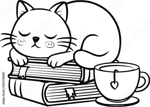 Just One More Chapter SVG Cat with book cut file Kawaii svg