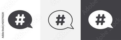 Hashtag vector icons collection graphic designs for ui designs