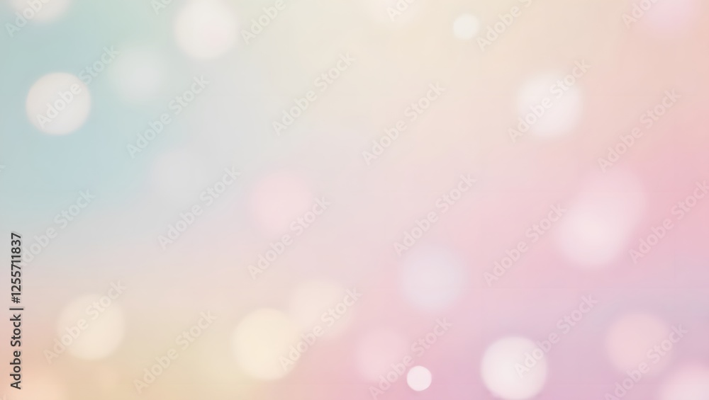 Obraz premium Dreamy pastel bokeh background. Soft, blurred circles create a tranquil, ethereal mood. Perfect for design projects!