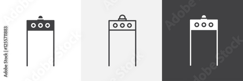 Metal detector vector icons collection graphic designs for ui designs
