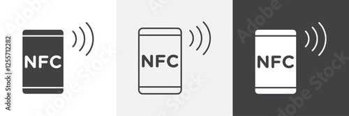 NFC communication vector icons collection graphic designs for ui designs