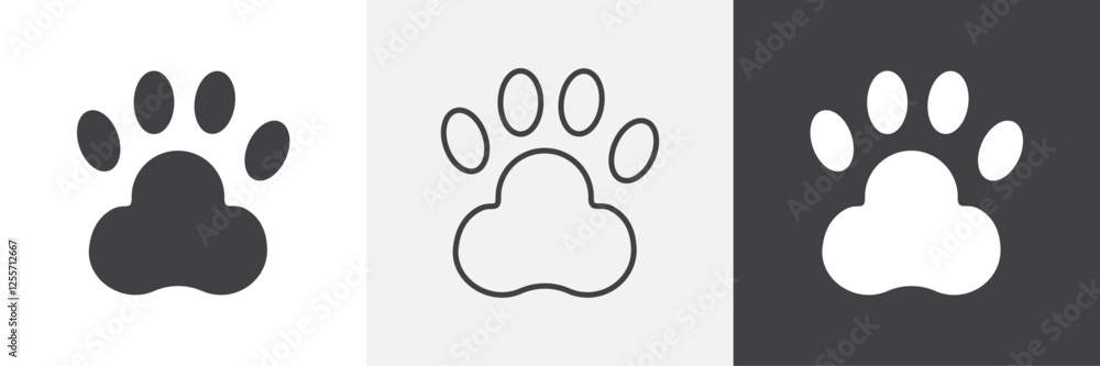 Paw vector icons collection graphic designs for ui designs Paw vector icons collection graphic designs for ui designs