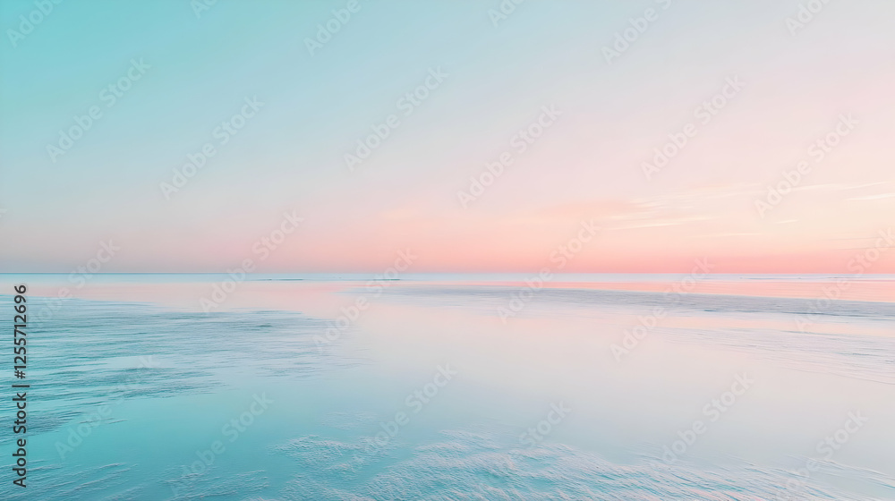 Obraz premium Pastel Seascape: Serene Ocean at Sunset