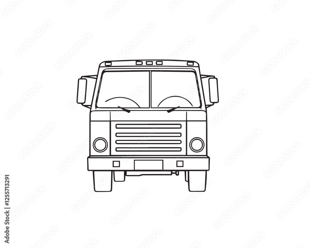 Classic black and white line art illustration of a garbage car. Clean background, simple lines, easily colorable, timeless and elegant design, Vector. Classic black and white line art illustration of a garbage car. Clean background, simple lines, easily colorable, timeless and elegant design, Vector.