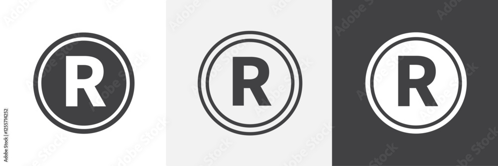Registered vector icons collection graphic designs for ui designs Registered vector icons collection graphic designs for ui designs