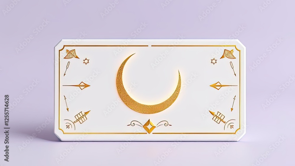 Elegant Crescent Moon Design Gold White Minimalist Decor Elegant Crescent Moon Design Gold White Minimalist Decor