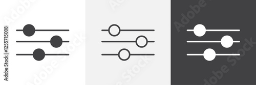 Settings sliders vector icons collection graphic designs for ui designs