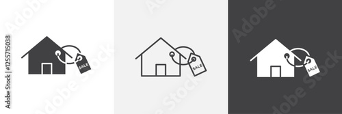 Selling or rent home vector icons collection graphic designs for ui designs