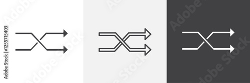 Shuffle vector icons collection graphic designs for ui designs