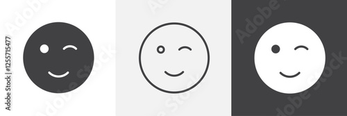 Smile wink vector icons collection graphic designs for ui designs
