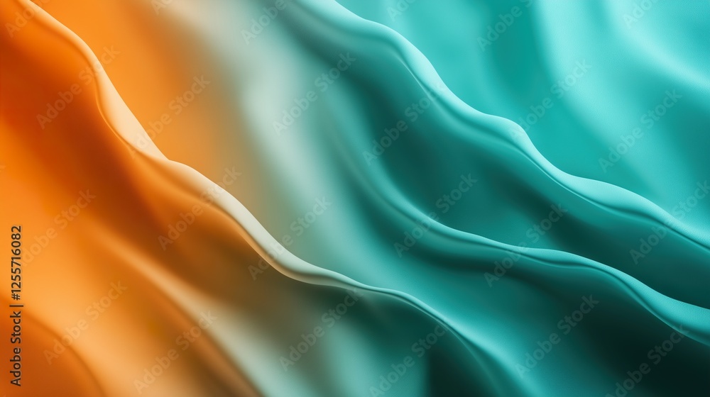 Obraz premium Teal Orange Gradient Flow 