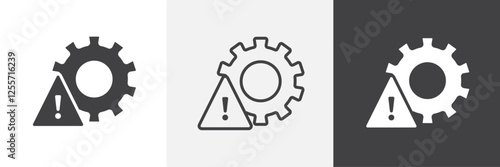 Technical warning vector icons collection graphic designs for ui designs