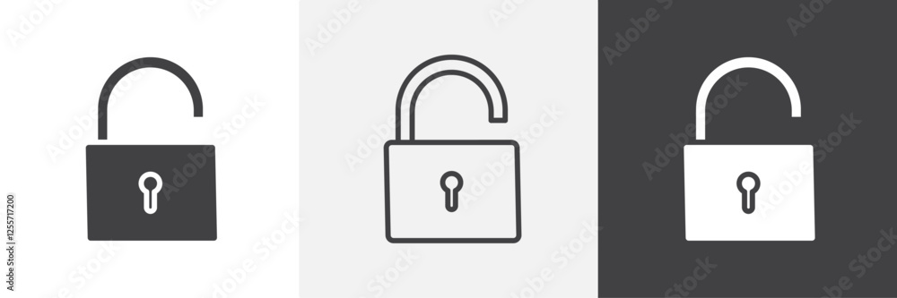 Unlock vector icons collection graphic designs for ui designs Unlock vector icons collection graphic designs for ui designs