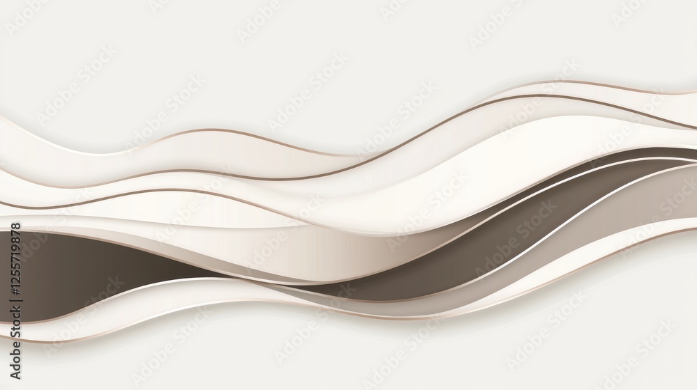 Abstract Design of Flowing Waves in Neutral Colors on a Smooth Background Abstract Design of Flowing Waves in Neutral Colors on a Smooth Background