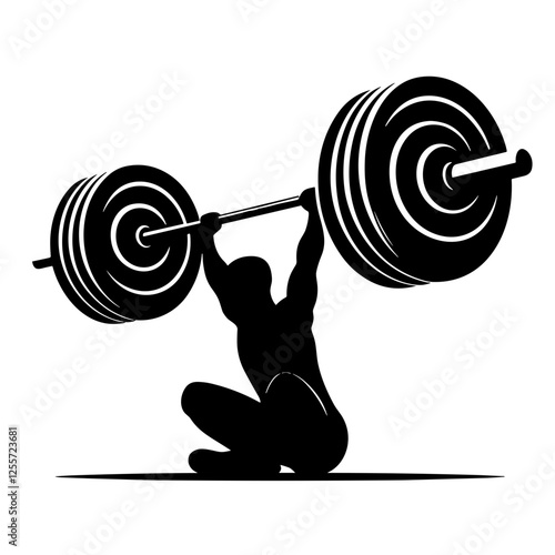 illustration of a man lifting weights on a transparent background
