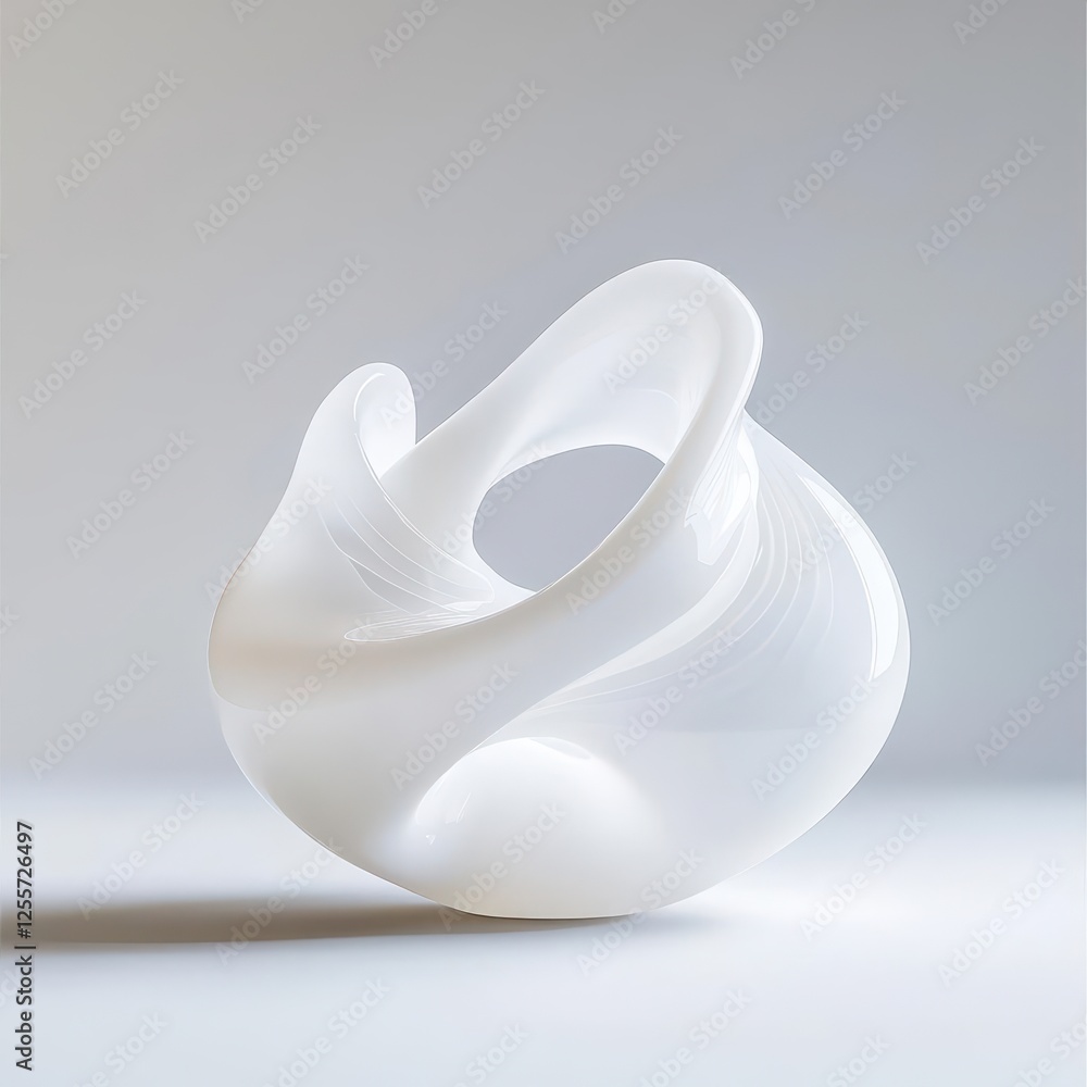 Abstract white sculpture with flowing lines and organic forms. Abstract white sculpture with flowing lines and organic forms.