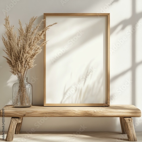 Elegant minimalistic decor with framed artwork.
