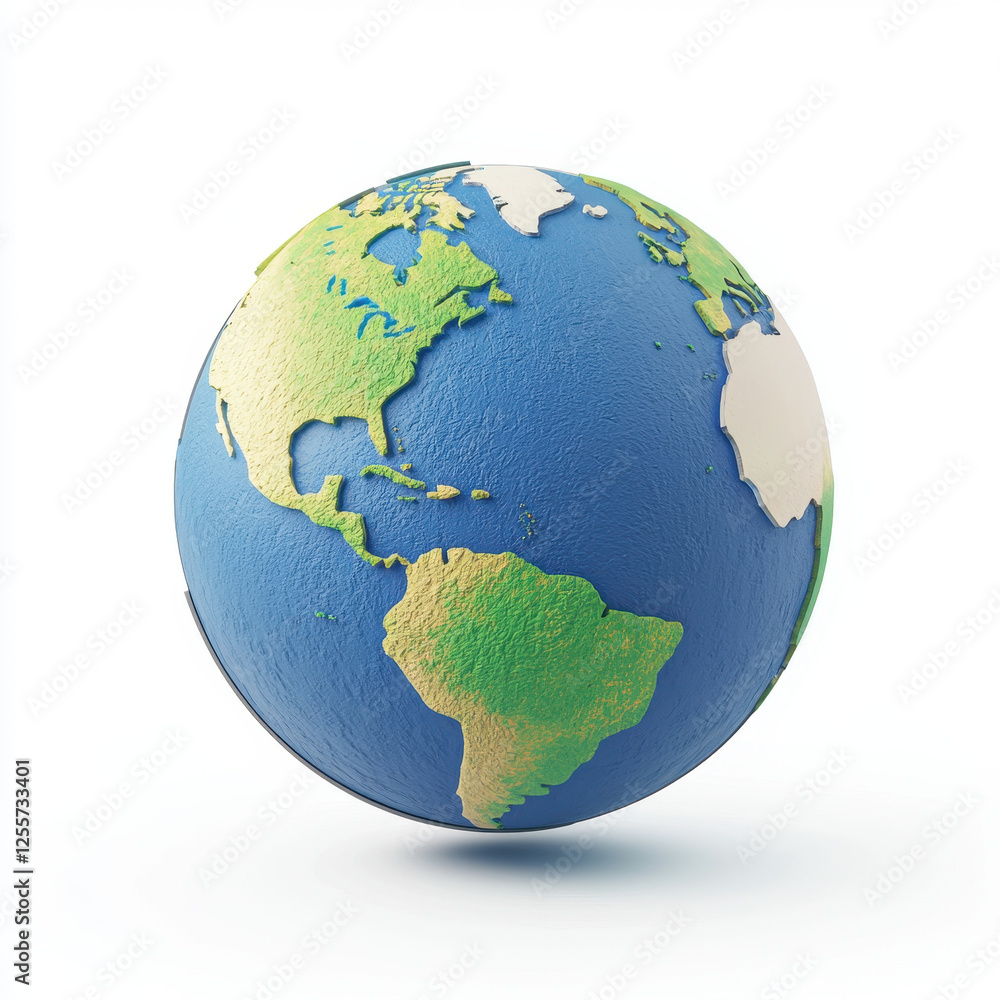 Naklejka premium colorful globe representing Earth with detailed continents and oceans