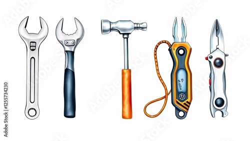 Wallpaper Mural Tools Kit Wrench Hammer Pliers Knife Repair DIY Mechanic Torontodigital.ca