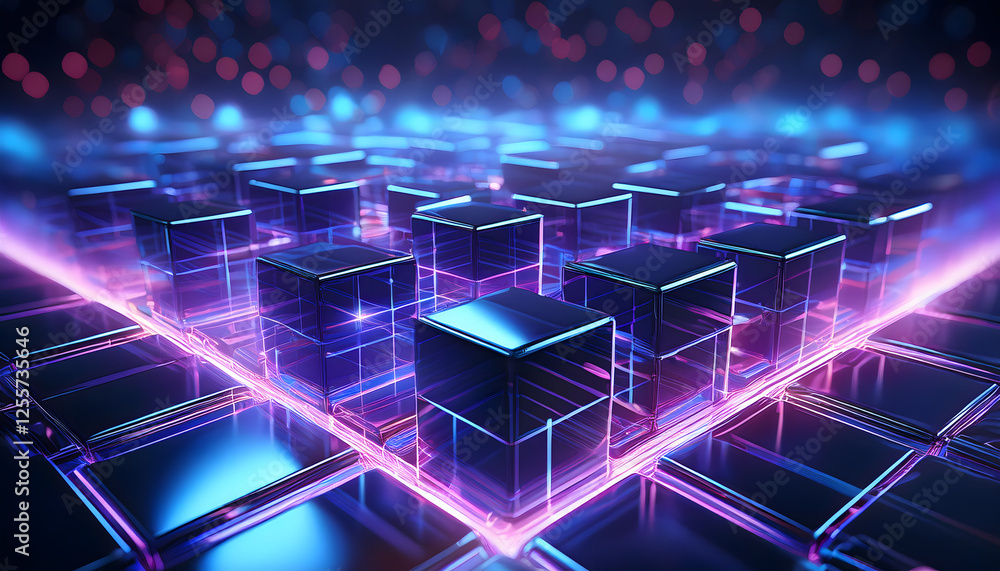 Obraz premium abstract blue background with squares