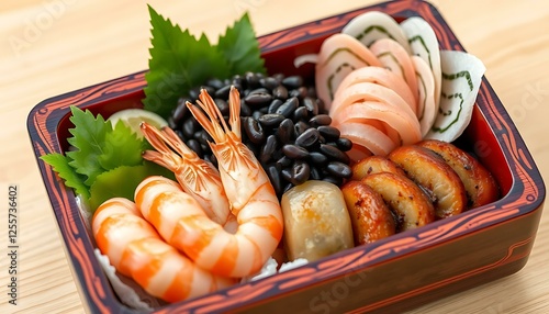 Delicious Japanese Osechi Ryori: Shrimp, Black Beans, & More! photo