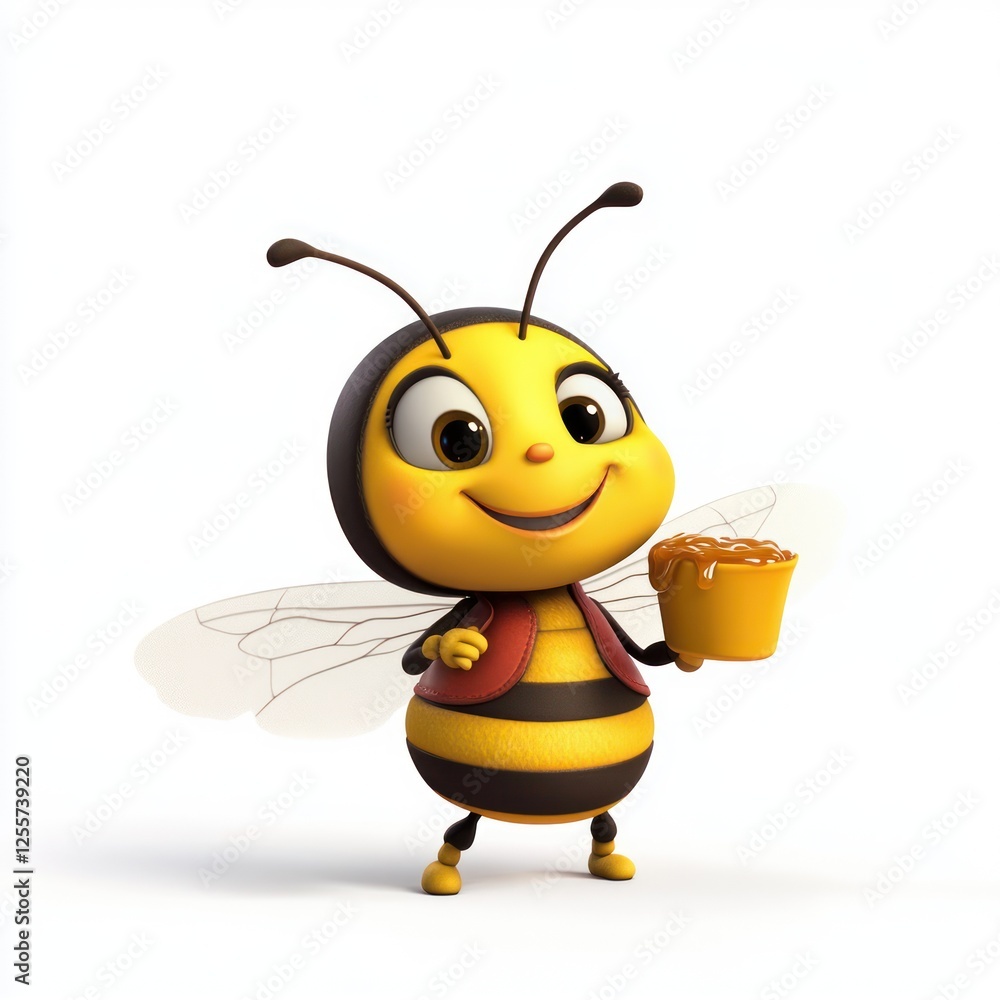 Cartoon bee holding honey pot (1) Cartoon bee holding honey pot (1)