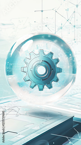 Futuristic gear, symbolizing innovation and technology